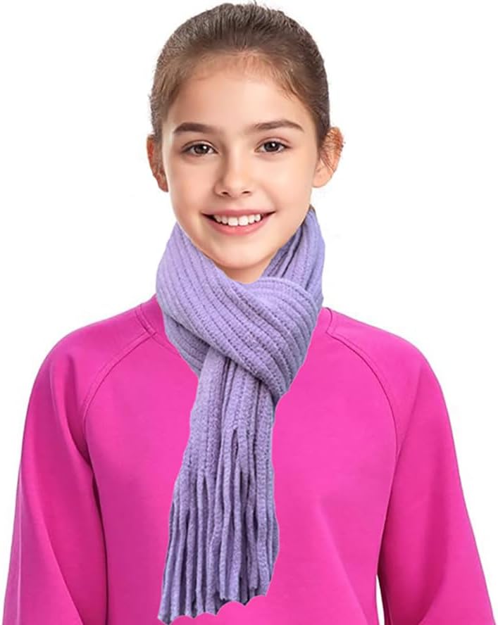 DoagBnut Kids Scarf Girls Soft Warm Knit Neck Warmer Toddler Long Winter Scarf for Boys Girl - Image 1